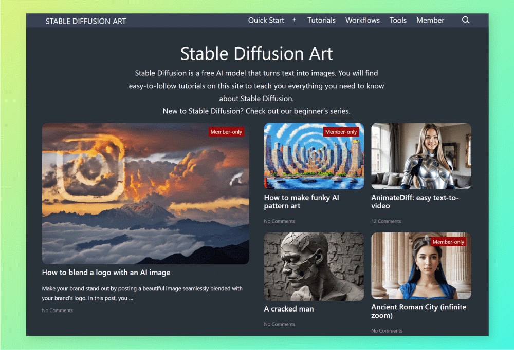 Stable Diffusion Art!百科全书式AI绘画教程网站