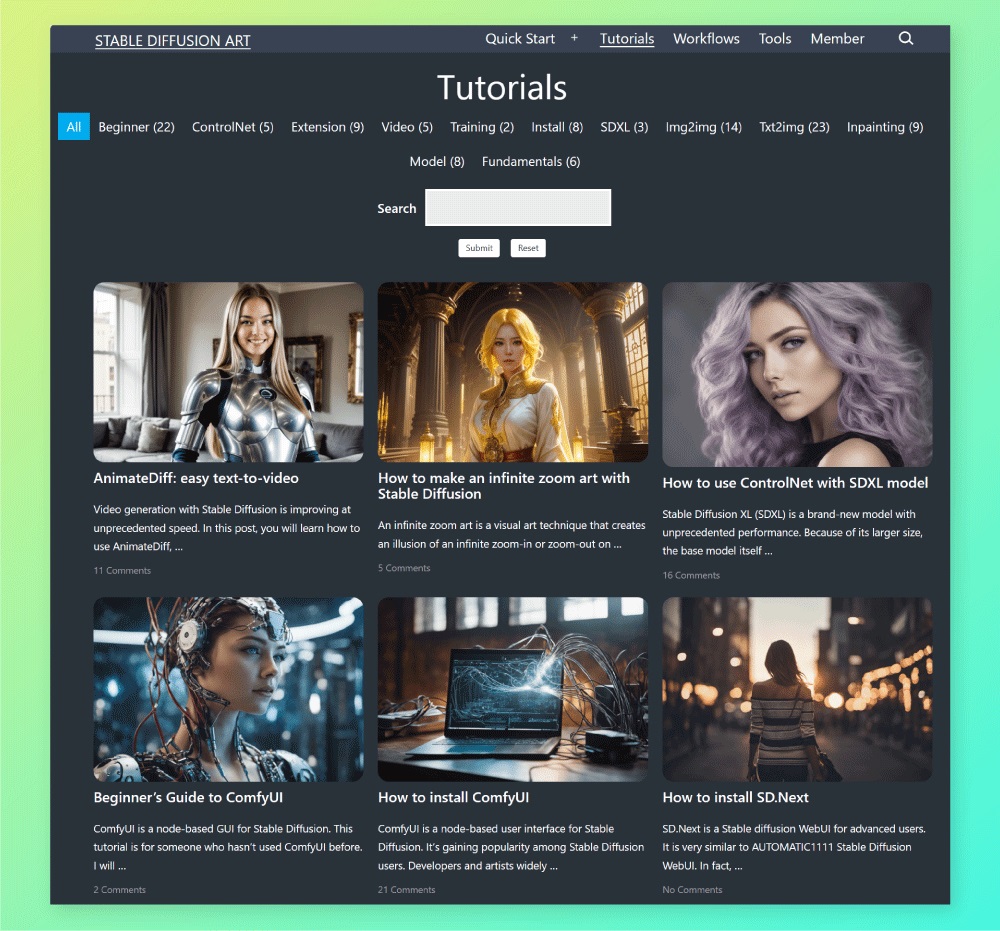 Stable Diffusion Art!百科全书式AI绘画教程网站