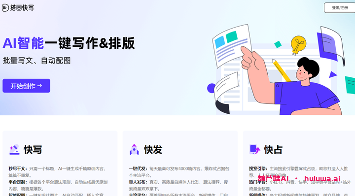 一键生成原创内容,助力营销传播——搭画快写